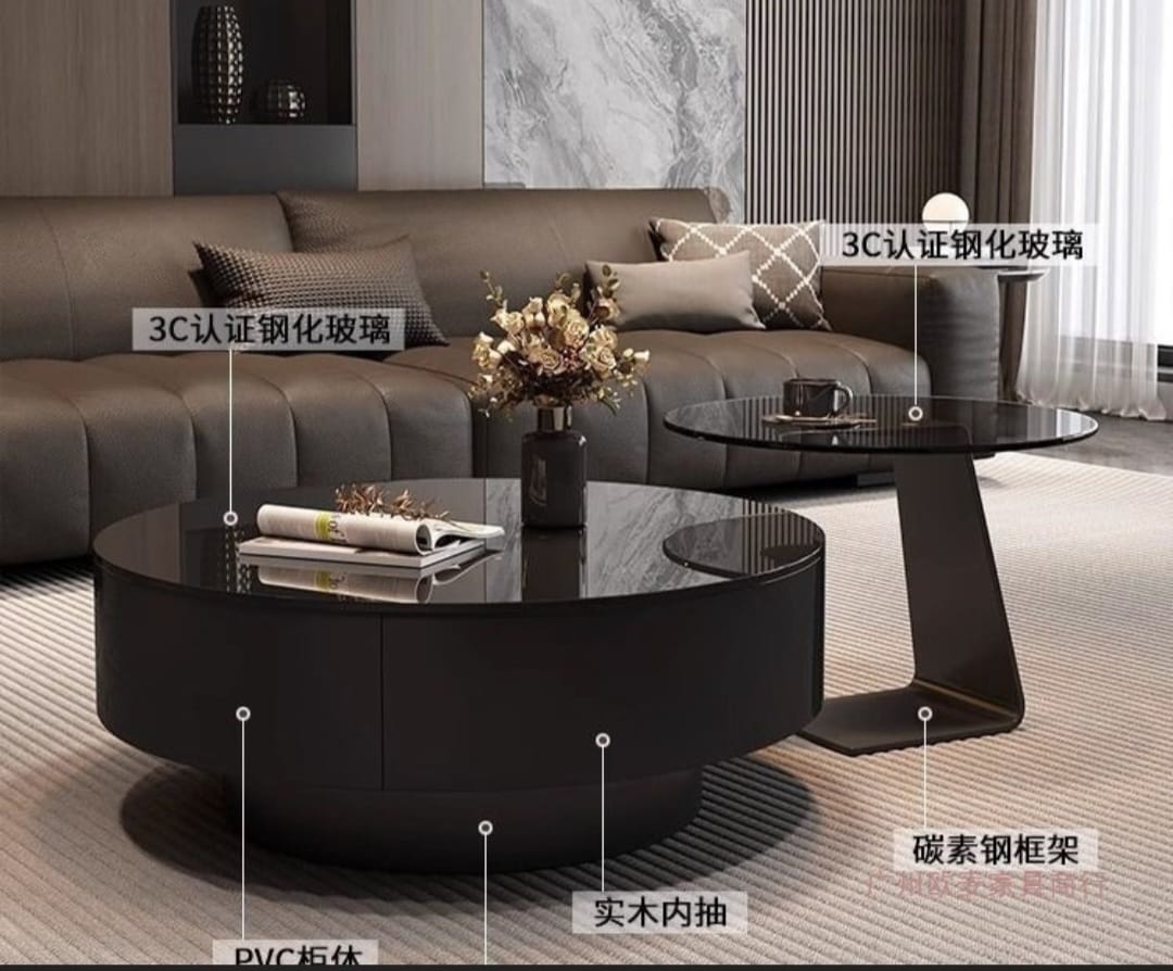 2 in 1 Glass Luxury Center Table.